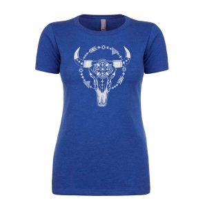Buffalo Skull - Women's Blue
