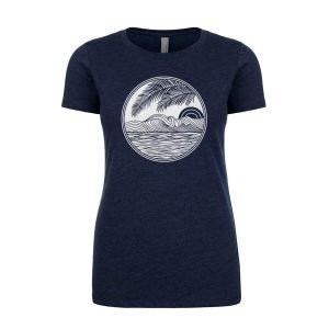 Vintage Deco Wave - Women's Dk Blue Tee
